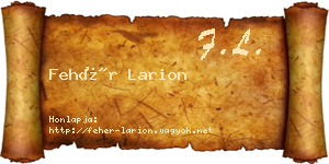 Fehér Larion névjegykártya